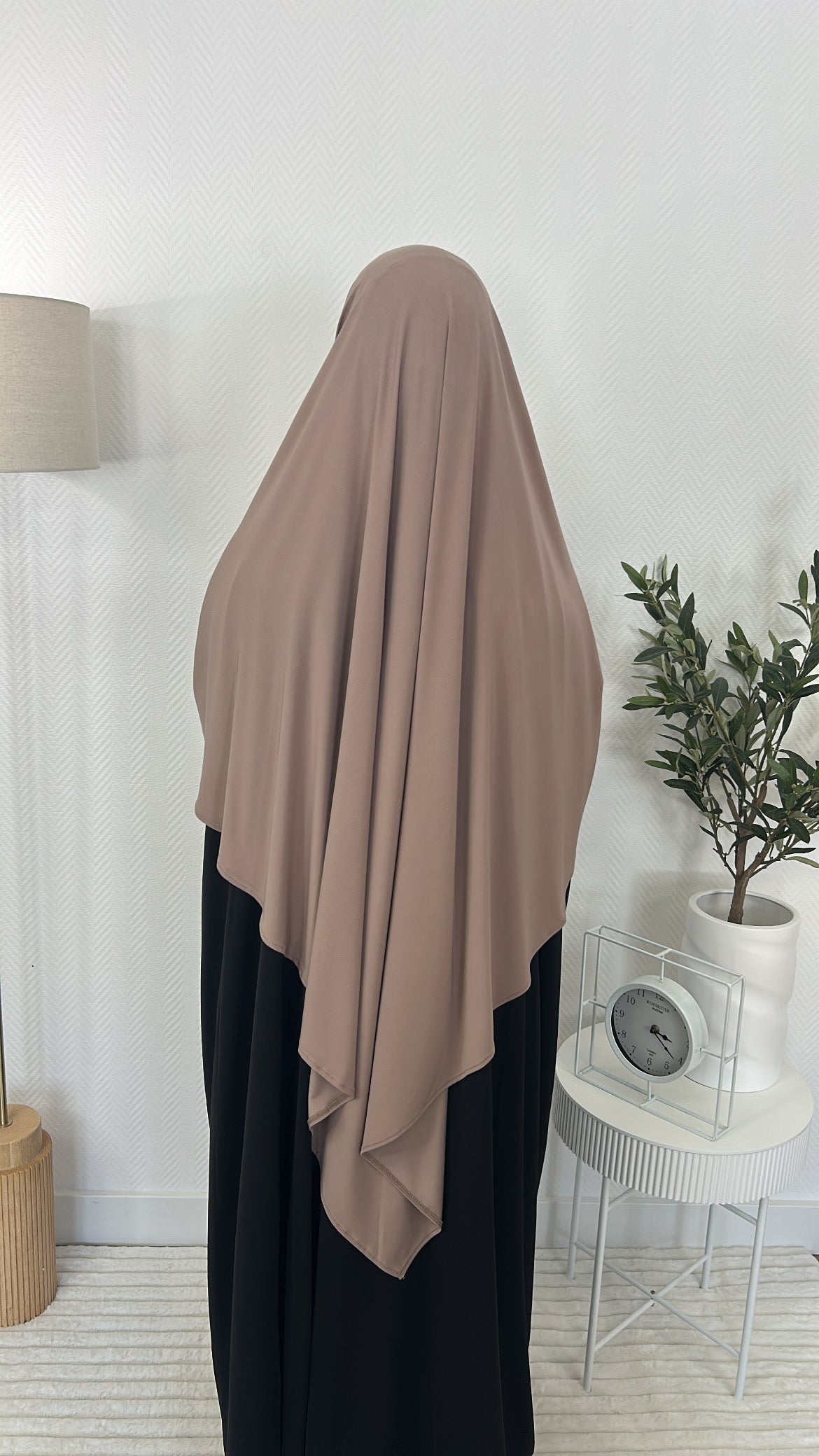 Khimar jersey premium épais rose poudré