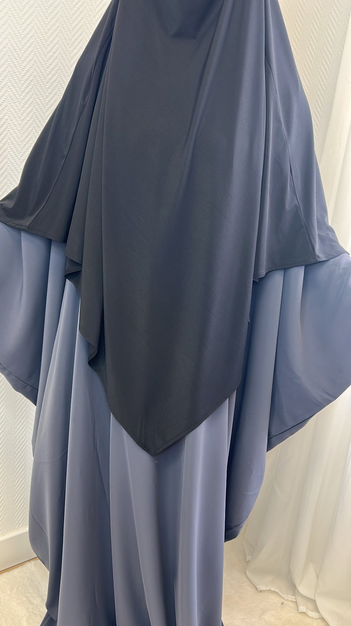 Khimar noir jersey premium
