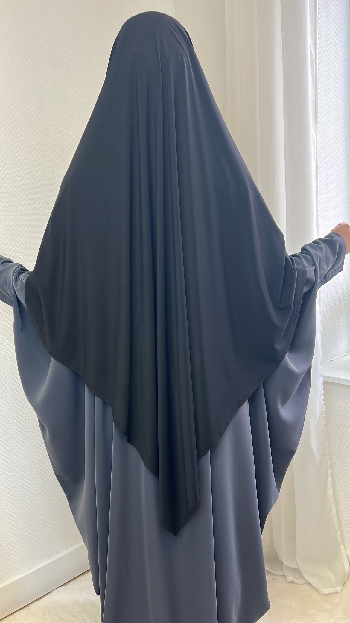 Khimar noir jersey premium