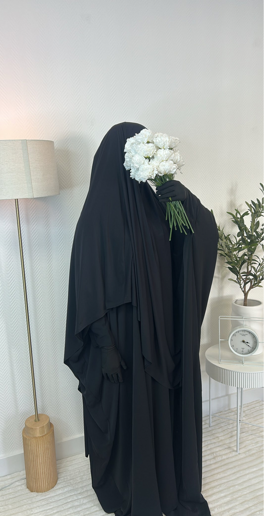 Khimar jersey premium noir