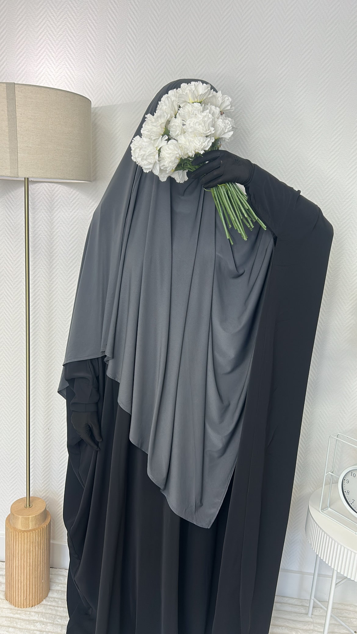 Khimar jersey premium gris